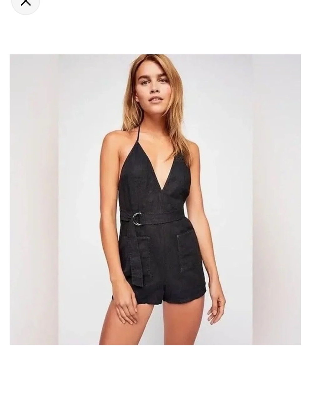 Free People navy Halter Romper